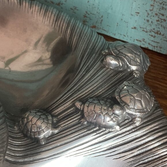 Vintage ARTHUR COURT Sea Life Turtle Divided Tray Platter Serveware, 1985 w LID - Picture 3 of 16